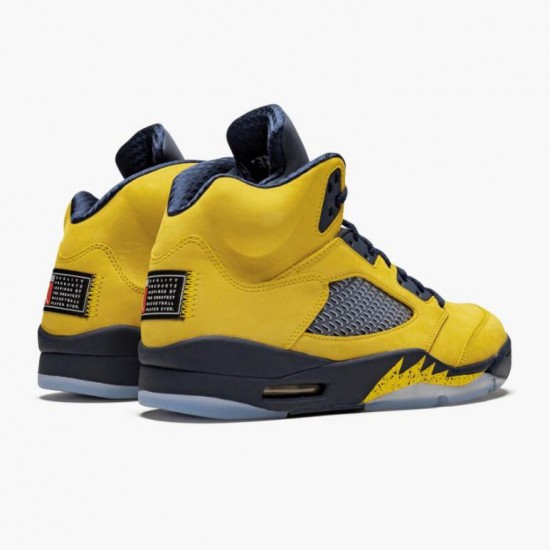 Air Jordan 5 Retro Michigan (2019) Herren/Damen Amarillo/College Navy CQ9541 704