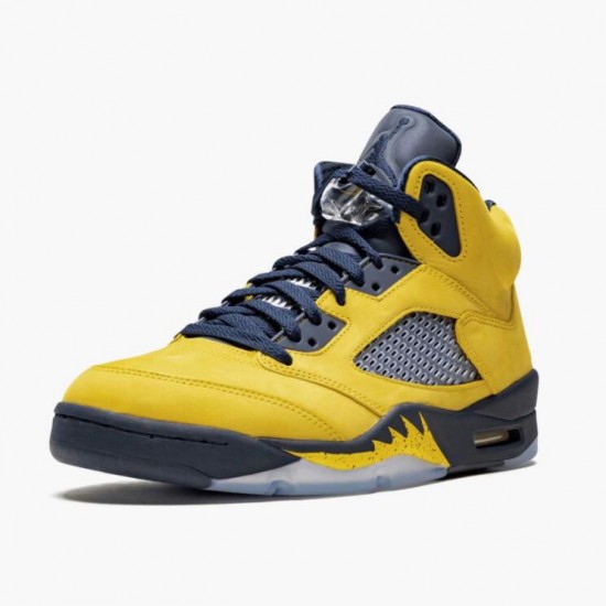 Air Jordan 5 Retro Michigan (2019) Herren/Damen Amarillo/College Navy CQ9541 704