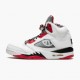 Air Jordan 5 Retro Quai 54 2021 Herren/Damen Weiß/University Rot-Schwarz DJ7903 106