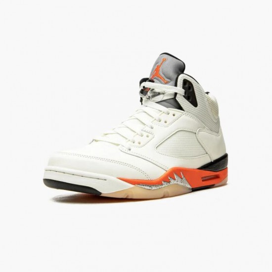 Air Jordan 5 Retro Shattered Backboard Herren/Damen Sail Orange Schwarz DC1060 100