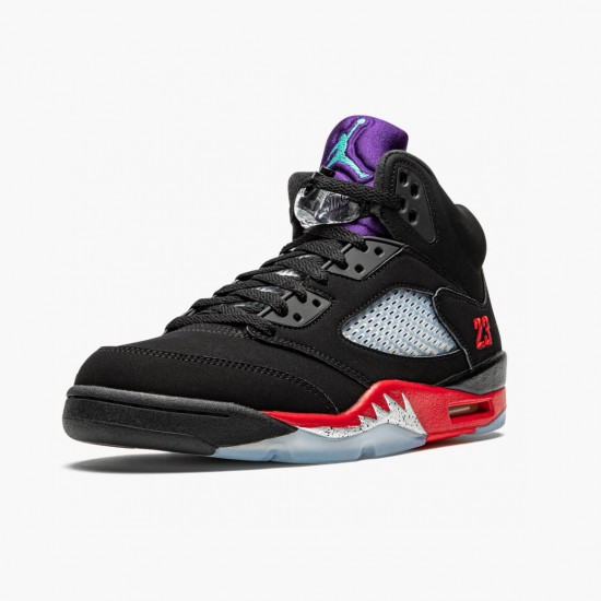 Air Jordan 5 Retro Top 3 Herren Schwarz/Fire Rot-Grape Ice-New E CZ1786 001 AJ5 Jordan Sneakers