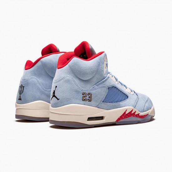 Air Jordan 5 Retro Trophy Room Ice Blau Herren/Damen Ice Blau/University Rot-Sail-M CI1899 400 AJ5 Jordan Sneakers