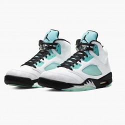 Air Jordan Retro 5 "Island Grün" Herren/Damen Weiß/Schwarz-Weiß-Island Grün CN2932 100 AJ5 Jordan Sneakers