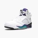 Air Jordan 5 Retro Grape Weiß/New Emerald-Grp Ice-Blk Herren 136027 108 AJ5 Sneakers