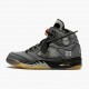 OFF-WHITE x Air Jordan 5 Retro SP Muslin Schwarz/Muslin-Fire Rot CT8480 001 AJ5 Sneakers