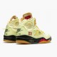 OFF-WHITE x Air Jordan 5 Retro Sail Herren Sail/Fire Rot-Muslin-Schwarz DH8565 100 AJ5 Jordan Sneakers