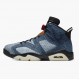 Air Jordan 6 RetroWashed Denim Herren/Damen CT5350-401 Schwarz-Sail/Varsity Rot AJ6 Schwarz Jordan Sneakers