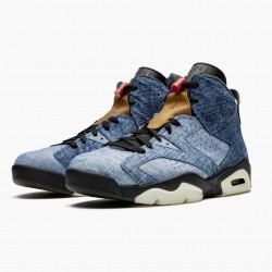 Air Jordan 6 Retro"Washed Denim" Herren/Damen CT5350-401 Schwarz-Sail/Varsity Rot AJ6 Schwarz Jordan Sneakers