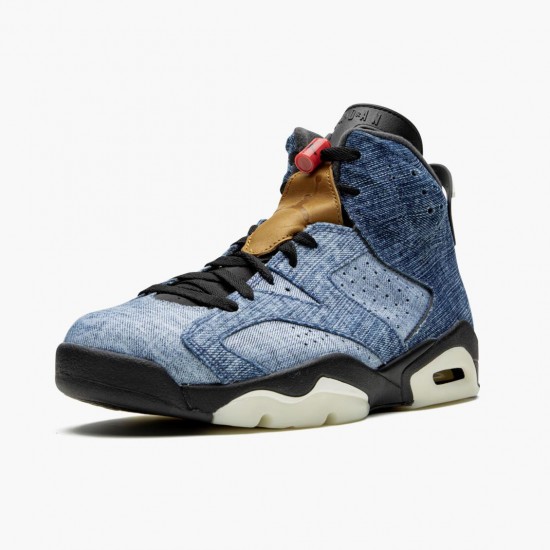 Air Jordan 6 RetroWashed Denim Herren/Damen CT5350-401 Schwarz-Sail/Varsity Rot AJ6 Schwarz Jordan Sneakers