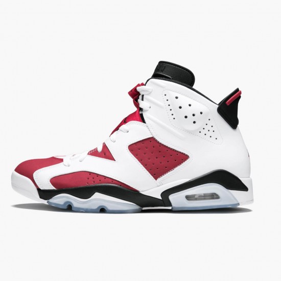 Air Jordan Retro 6 Carmine Herren/Damen 384664 160 Weiß/Carmine-Schwarz AJ6 Schwarz Jordan Sneakers