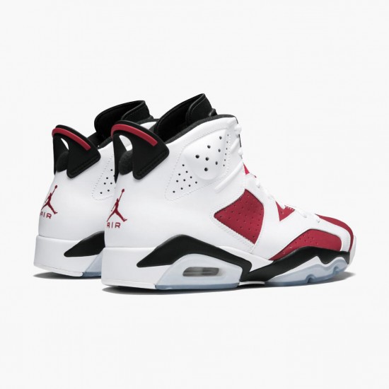 Air Jordan Retro 6 Carmine Herren/Damen 384664 160 Weiß/Carmine-Schwarz AJ6 Schwarz Jordan Sneakers