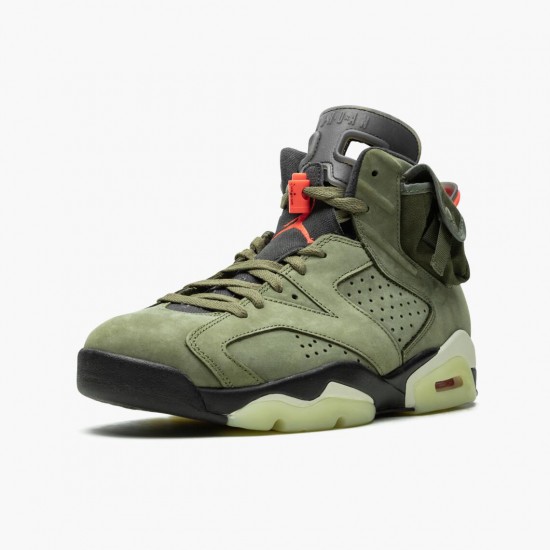 Travis Scott x Air Jordan 6 Retro Olive Herren/Damen CN1084 200 Medium Olive/Schwarz-Sail/Univer AJ6 Schwarz Jordan Sneakers